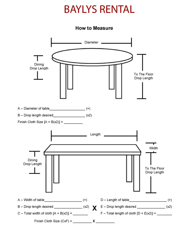 Tablecloths Baylysal, How To Measure A Round Table